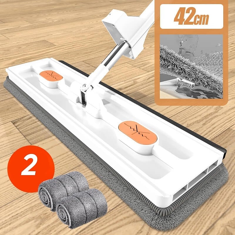 spazzolone piatto grande, ruotabile a 360° spazzolone piatto in microfibra per grandi superfici, con raschietto per l'asciugamento dell'acqua, spazzolone con manico lungo in acciaio inox per pavimenti del 2025 a $26.99 –P11