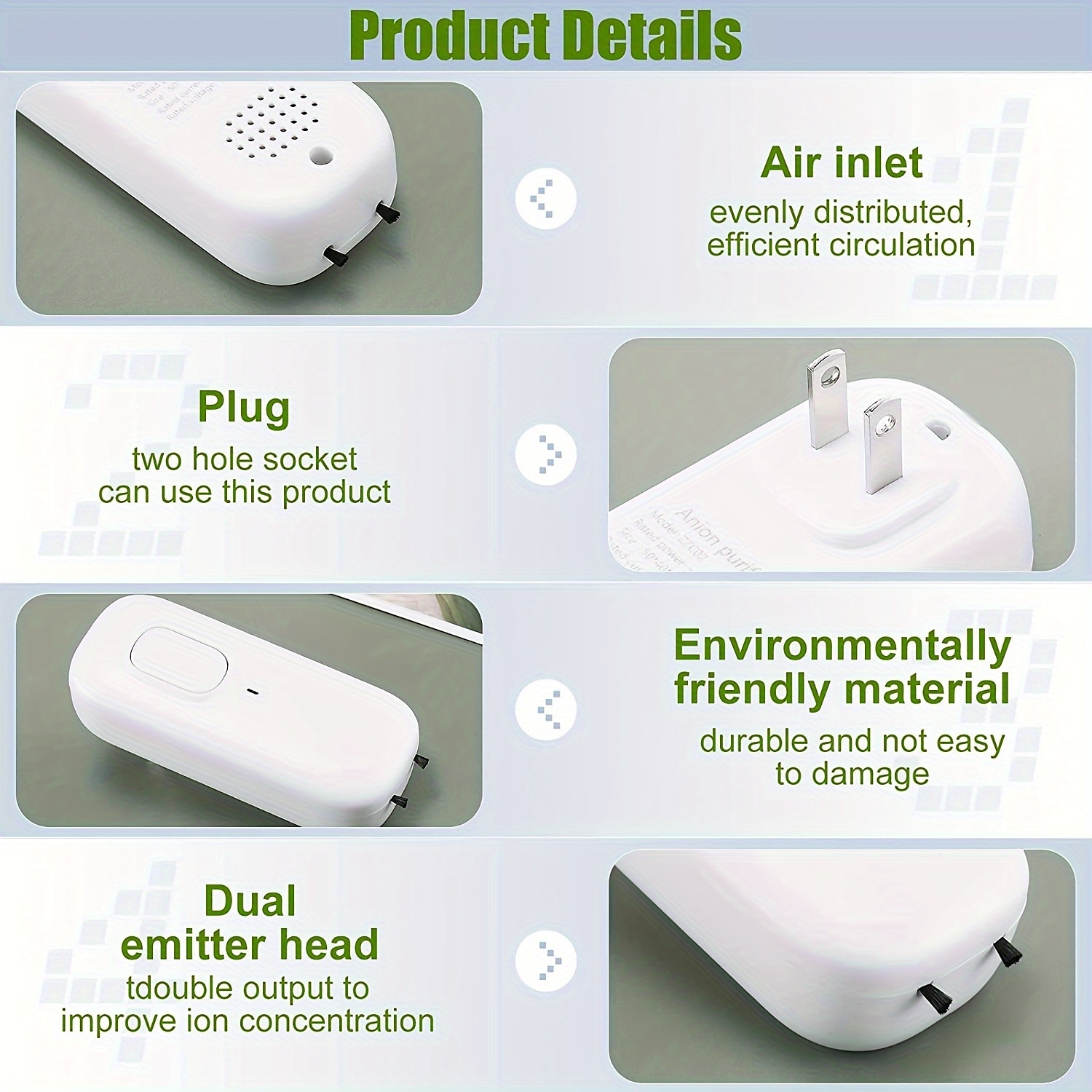 Mini Air Purifier For Home Plug-in Negative Ion Generator Air Purifier No Filter Portable Household Odor Eliminator Cleaner For Home/Bedrooms/Toilets/Living Room/Hotel/Office 2025 - $19.99 –P5