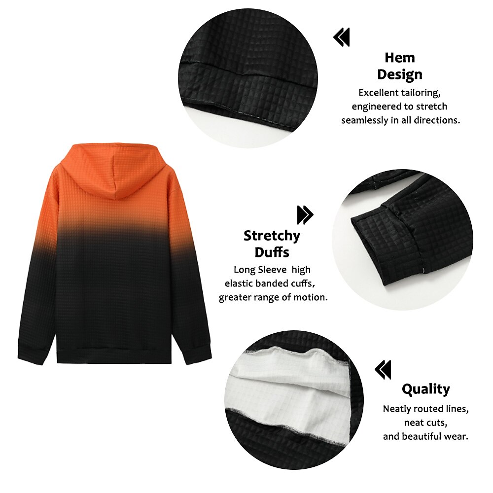 Men's Color Block Graphic Prints Hoodies Waffle Hoodie Pullover Long Sleeve Hoodie Sweatshirt Hooded Daily 3D Print Halloween Holiday Going out Yellow Red Print Spring & Fall Designer 2025 - $35.99 –P2