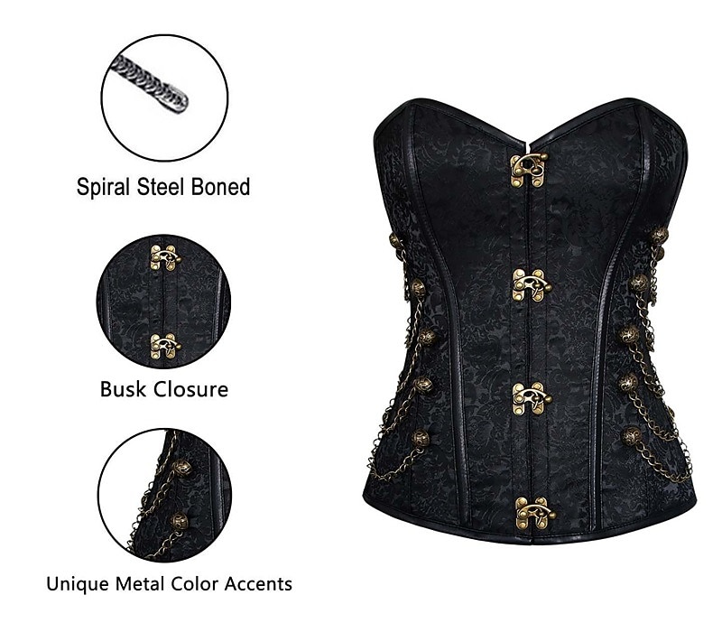 Punk és gótika Steampunk Félmelles fűző Szerepjáték külföldi Extra méret Egyszínű Jelmez Női Fantasy Steampunk Mindszentek napja Farsang Felnőttek Nadrágok Fűző 2025 - $54.99 –P1