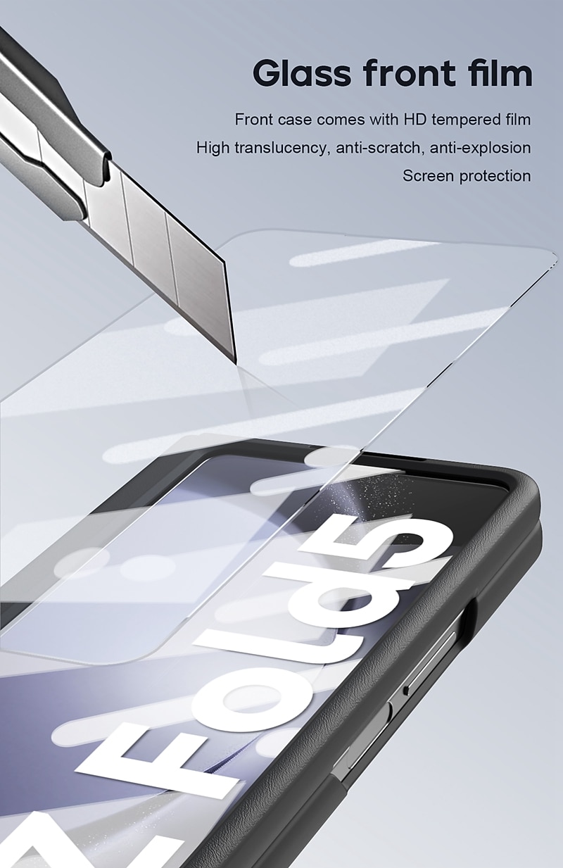 telefoon hoesje Voor Samsung Galaxy Z-vouw 6 Z Fold 5 Z Fold 4 Achterkant met standaard en schermbeschermer met S Pen Effen Kleur PC PU-nahka 2026 - $39.99 –P8