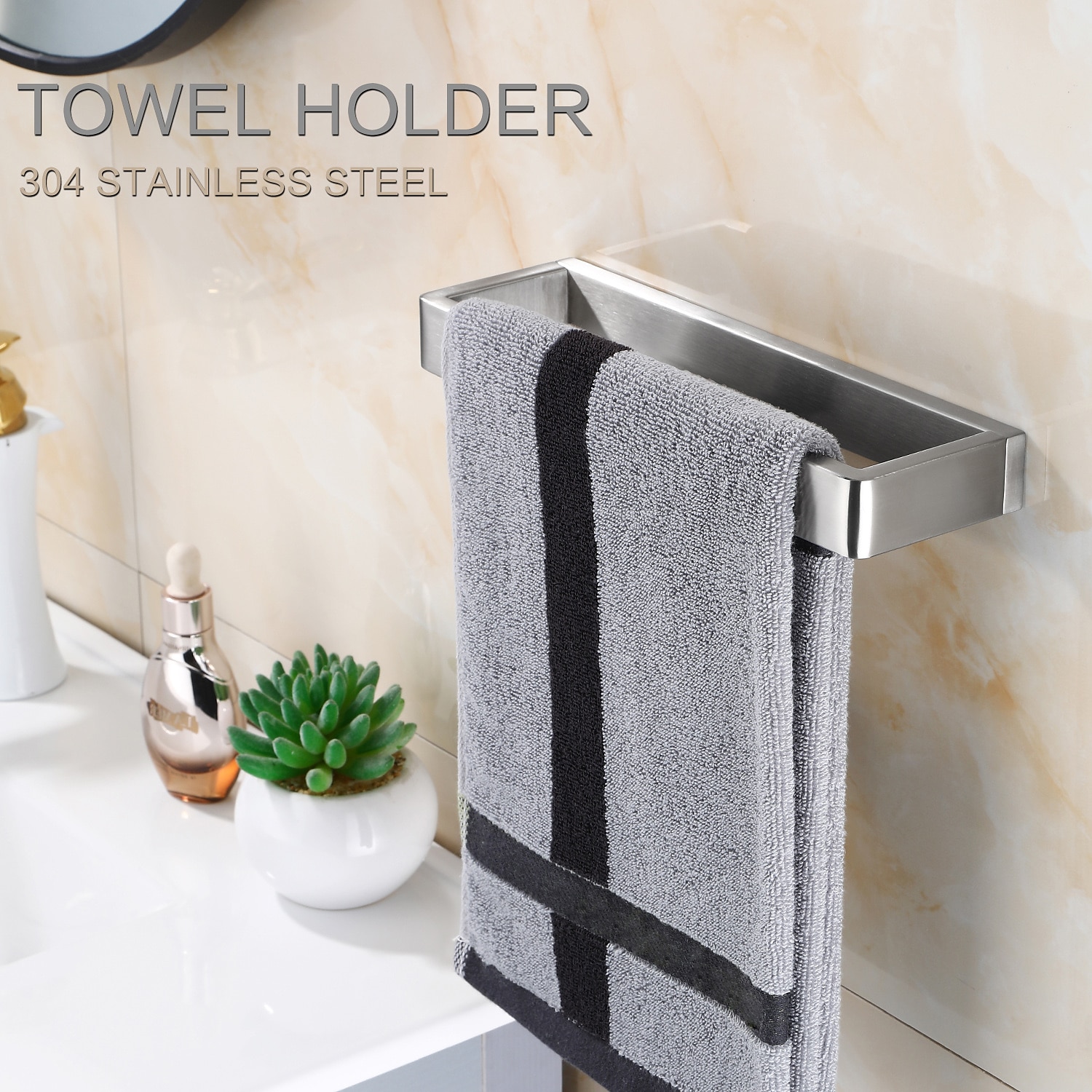 Hand Towel Ring Holder, Bathroom Towel Holder Brushed Nickel