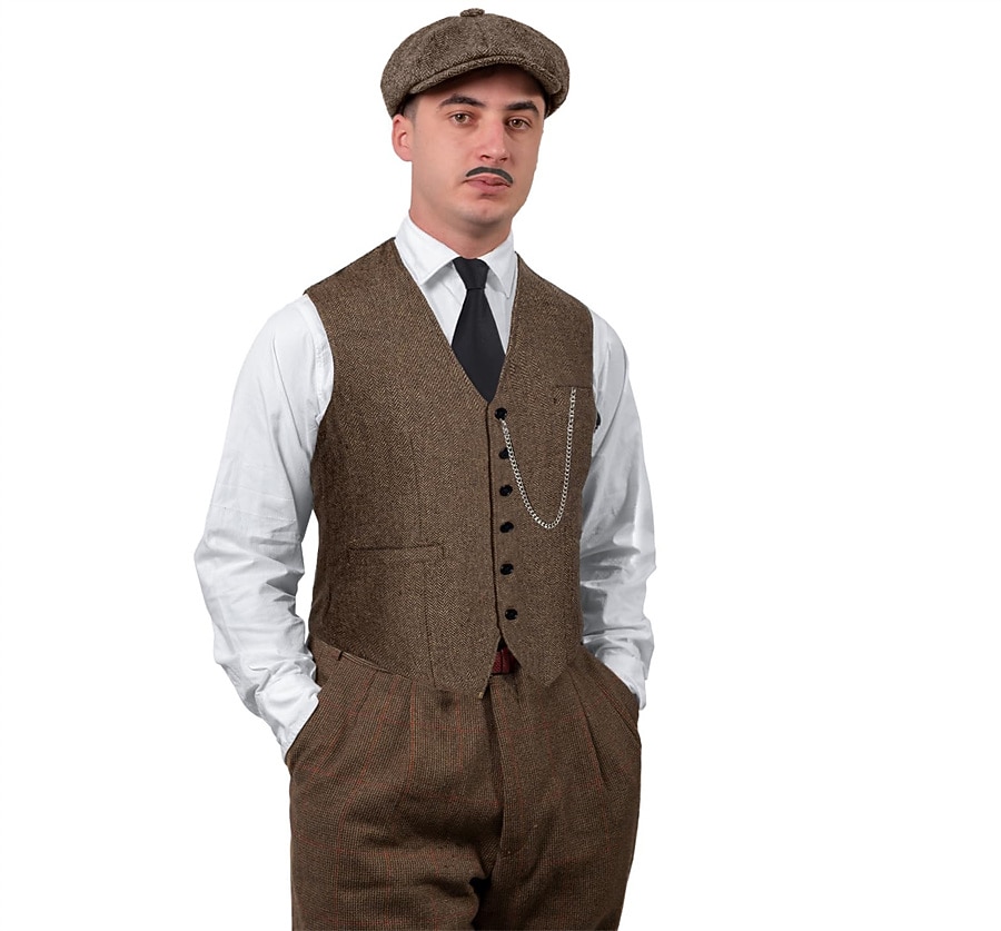 Années Folles Années 1920 Rétro Vintage Tenues Veste Gatsby le Magnifique Gentleman Déguisement Homme Halloween Carnaval Nouvel An Carnaval Fête / Soirée Mascarade Adulte Cravate Gilet Plus de 2026 ? $51.99 –P11