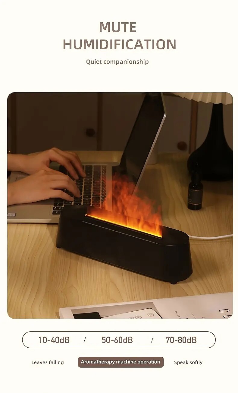 Creative 3D Simulation Flame Air Humidifier Household Colorful Atmosphere Light Intelligent Remote Control Humidifier USB Desktop Silent Large Fog Volume Humidifier Home Decor Room Decor 2025 - $36.99 –P8