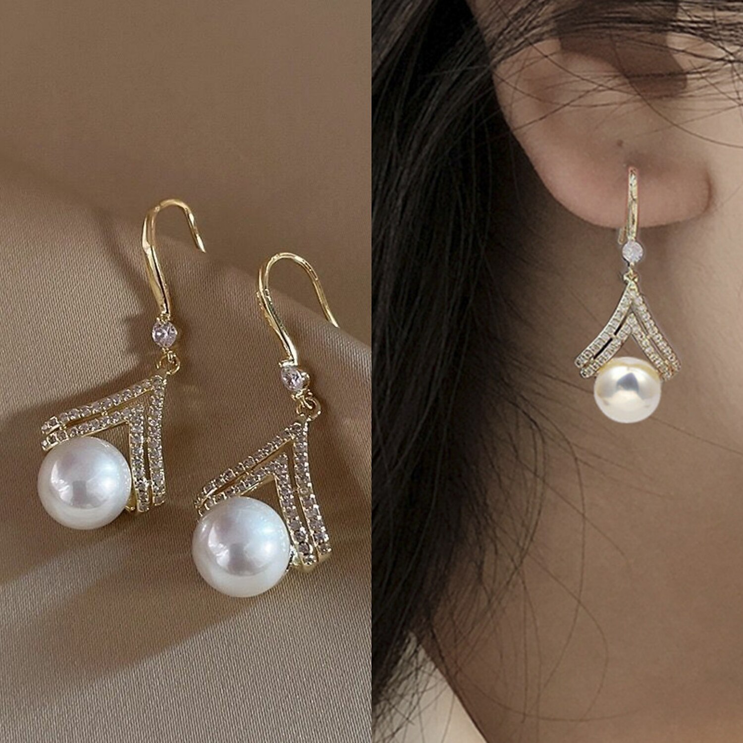 Per donna Orecchini a goccia Orecchino geometrico Contento Moda Semplice Orecchini Gioielli Bianco Per Regalo Giornaliero 1 paio del 2025 a $10.99 –P2