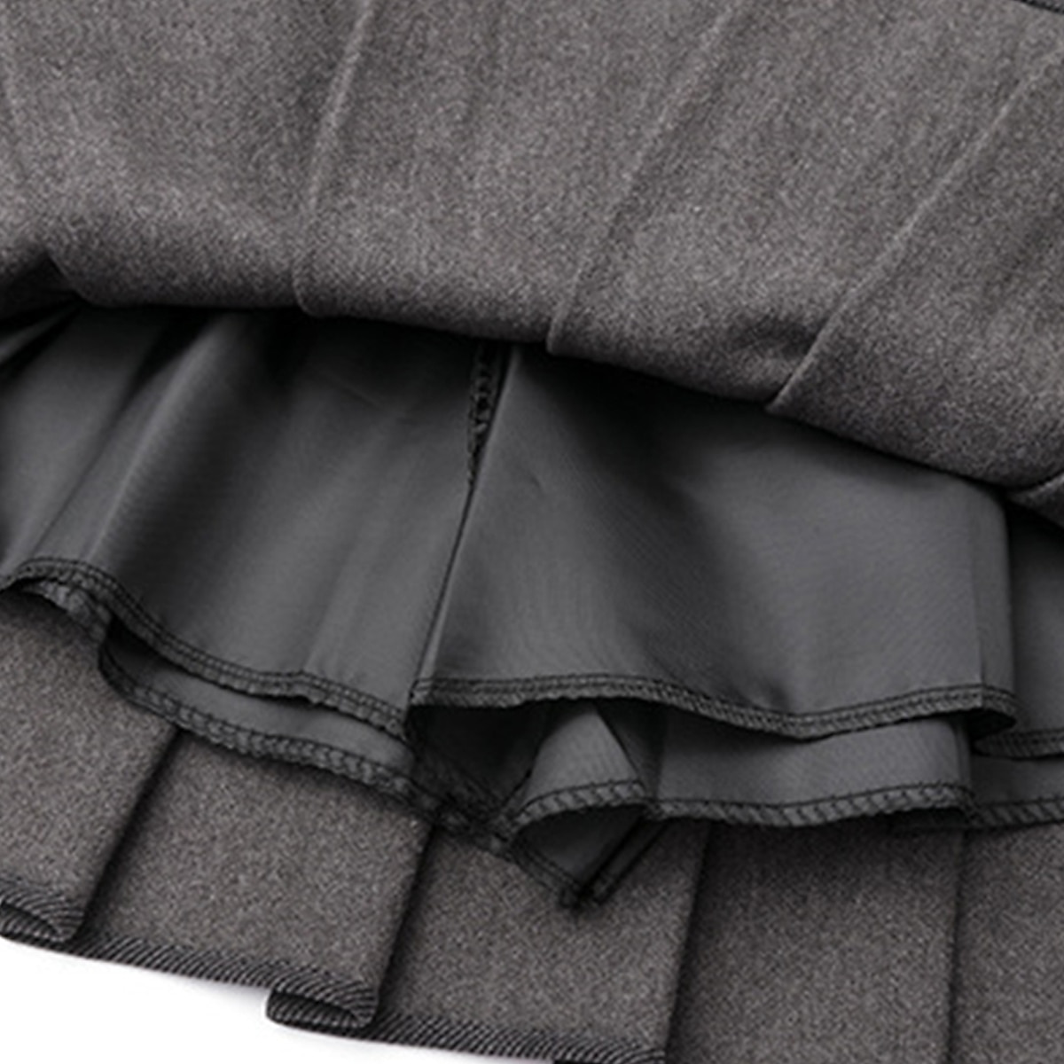 Dames Rok A-lijn Modieus Sexy Mini Hoge taille Rokken Effen Geplooid Straat Dagelijks Zwart donkergrijs Khaki Abrikoos Lente zomer Polyester 2025 - $23.99 –P7