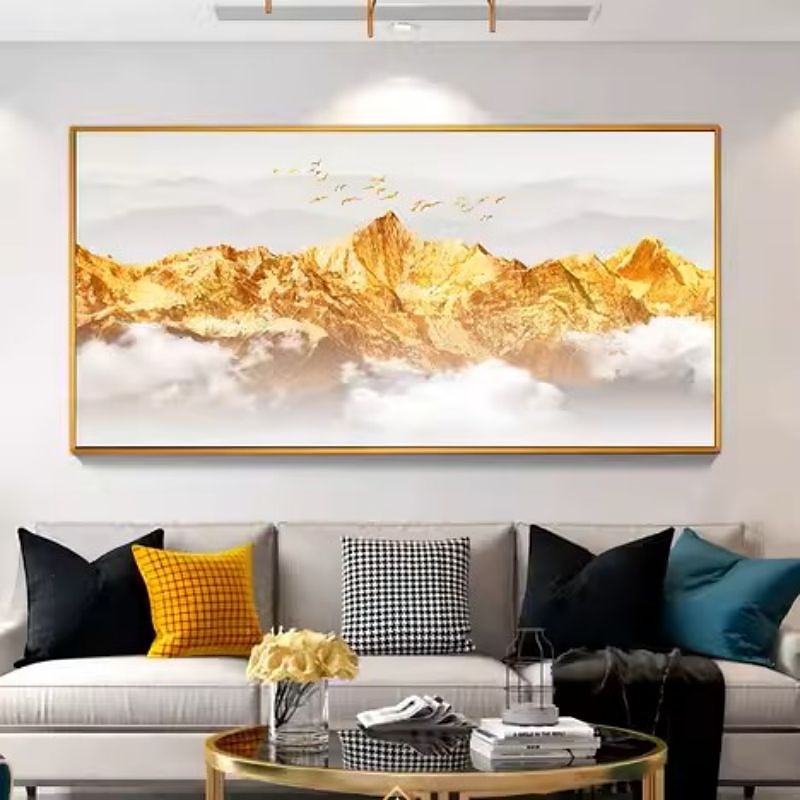 Handmade Hand Painted Oil Painting Wall Art  Large Size Contemporary Golden Mountains Home Decoration Decor Rolled Canvas No Frame Unstretched 2025 - $100.99 –P27