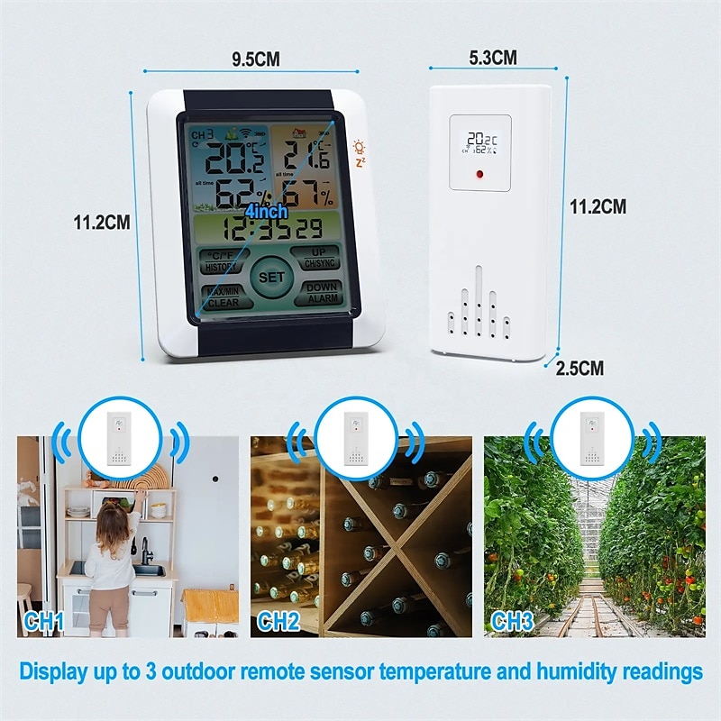 Indoor Outdoor Thermometer Wireless Digital Hygrometer Thermostat Temperature & Humidity Monitor with Touchscreen LCD Backlight 2025 - $32.99 –P7
