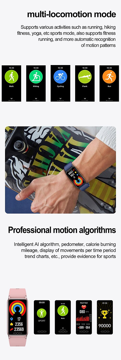 iMosi TK71Pro Slimme horloge 1.47 inch(es) Smart horloge Bluetooth Temperatuurbewaking Stappenteller Gespreksherinnering Compatibel met: Android iOS Dames Heren Waterbestendig Mediabediening 2025 - $36.99 –P15