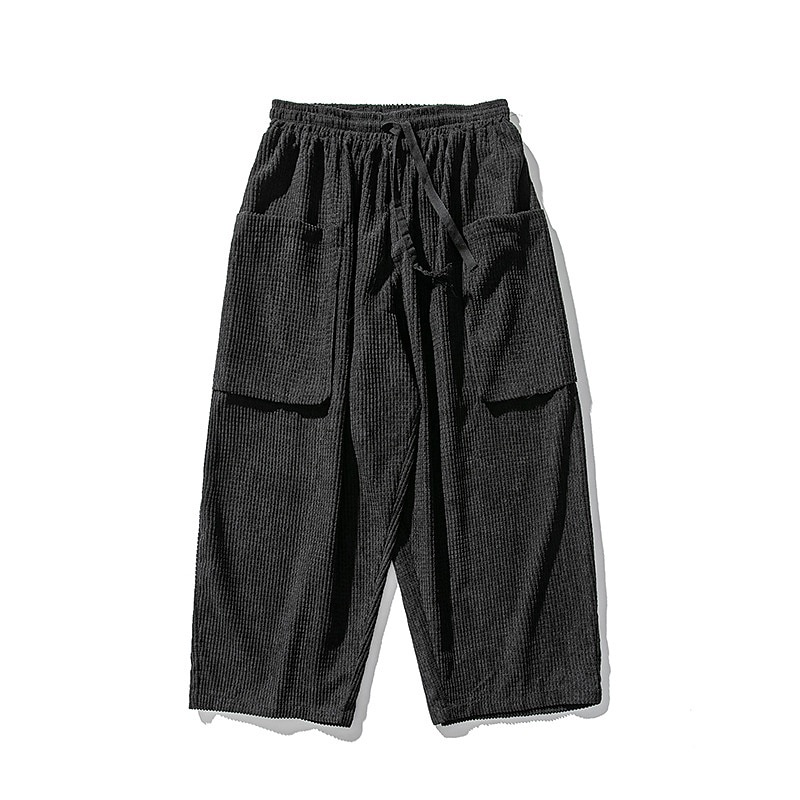 Herren Jogginghose Trainingshose Jogginghose mit weitem Bein Cordhose Tasche Kordelzug Elastische Taille Glatt Komfort Atmungsaktiv Outdoor Täglich Ausgehen Modisch Brautkleider schlicht Schwarz Weiß 2025 - $41.99 –P9