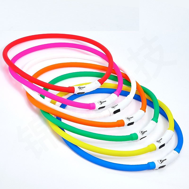 Silicone Dog LED Collar Rechargeable 3 Mode Light Quick Slow Solid More Lighter Softer Night Safety Flashing 70cm Length 2025 - $15.49 –P2