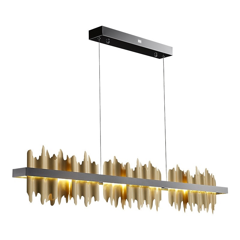 Kristallen kroonluchter luxe 120 cm liner ontwerp kroonluchter mooi grijs sprankelend kristal blad moderne kroonluchter voor keukeneiland woonkamer eetkamer slaapkamer verlichting 110-240v 2025 - $963.09 –P1