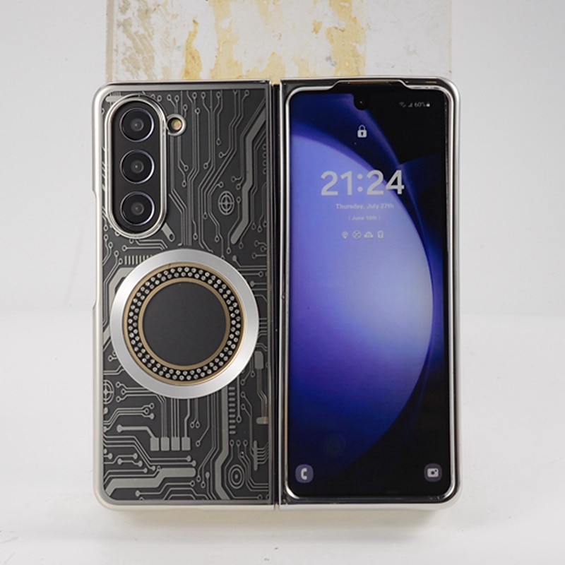 Phone Case For Samsung Galaxy Z Fold 6 Z Fold 5 Z Fold 4 Z Fold 3 Back Cover With Magsafe Support Wireless Charging Shockproof TPU Plating 2025 - $20.99 –P4