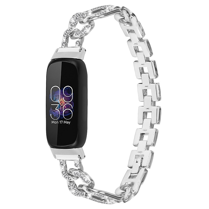 Smart Watch Band Compatible with Fitbit Inspire 3 Stainless Steel Smartwatch Strap Women Glitter Crystal Jewelry Bracelet Replacement  Wristband 2025 - JP ¥1937 –P3