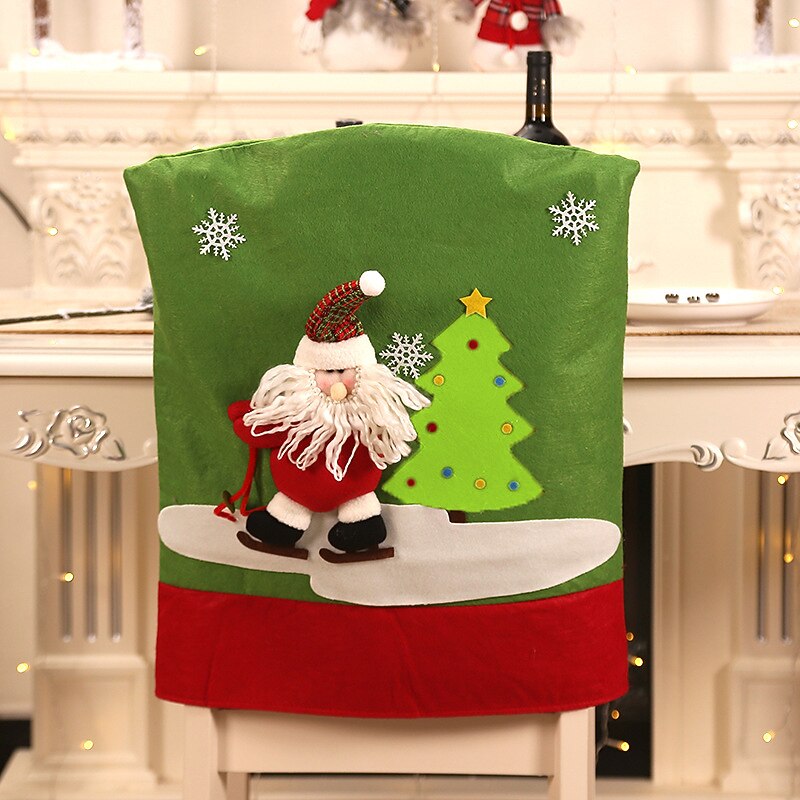 1 ks dárky dárky potah na opěradlo židle do jídelny, santa claus sněhulák sob potah na jídelní židle, potah na židle do kuchyně výzdoba hotelové dovolené 2025 - $12.49 –P10