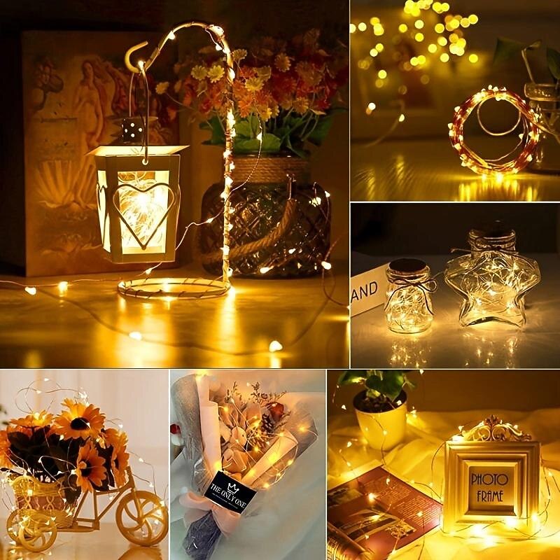 elegante festa di ricevimento di nozze 16 confezioni luci fatate a led a batteria luci a stringa filo d'argento impermeabile 7 piedi 20 led lucciola luci stellate lunari per fai da te festa di nozze del 2025 a $31.99 –P1