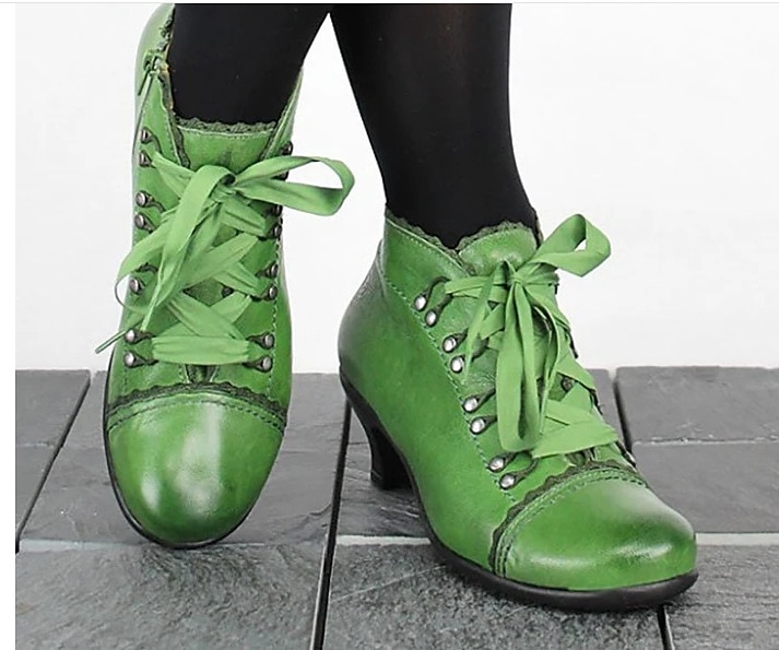 bottines à lacets vertes victoriennes pour femmes - parfaites pour les événements à thème vintage et un style quotidien unique de 2025 ? $54.99 –P1