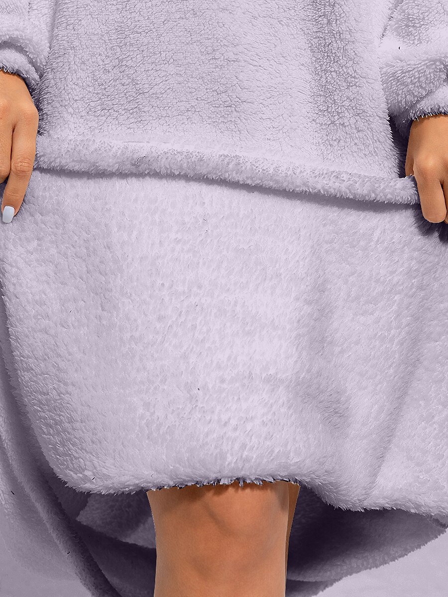 Women's Loungewear Nightshirt Dress Pure Color Casual Comfort Soft Home Daily Going out Coral Fleece Coral Velvet Warm Hoodie Long Sleeve Fall Winter Home Outfits 2025 - $26.99 –P13