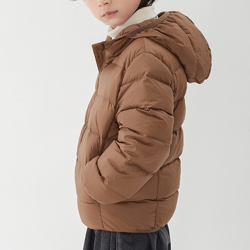 Kinder Mädchen Daunenjacke Einfarbig Aktiv Reißverschluss Outdoor Mantel Oberbekleidung 2-12 Jahre Winter Regenbogenfarben Kaffeefarbe Rosa 2025 - $43.99 –P3