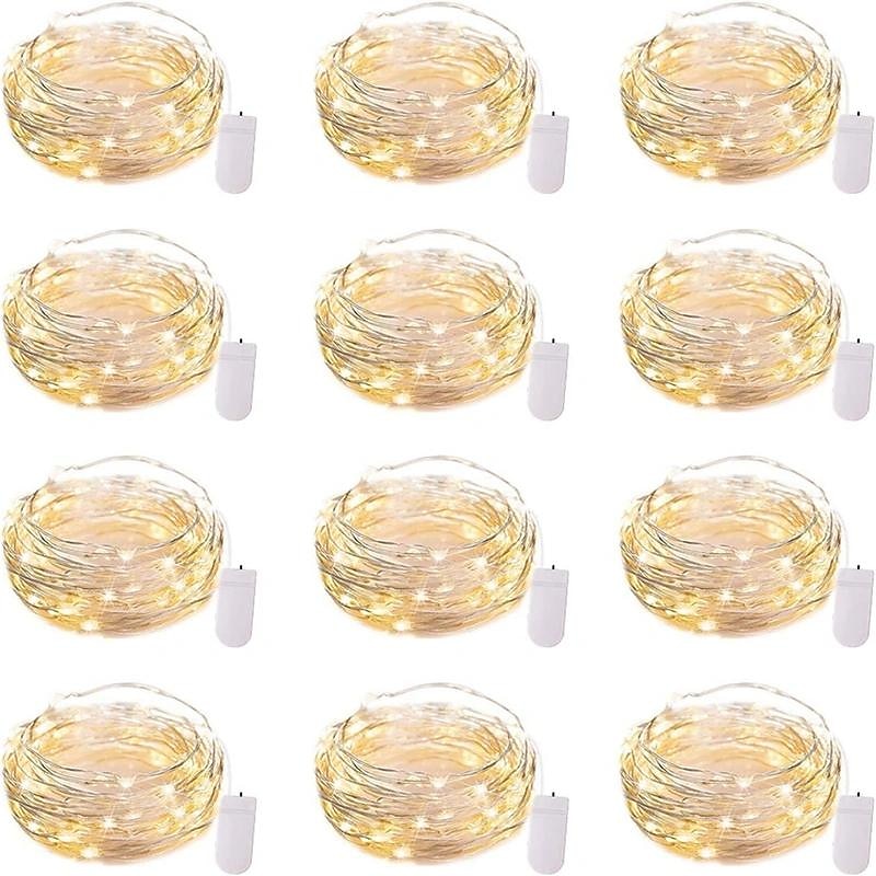 12db vízálló tündérfüzér lámpa, 20 led szentjánosbogár &amp; csillagos égbolt dekor karácsonyi dekorációhoz 2025 - $25.99 –P13