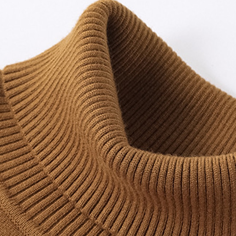 Men's Turtleneck Sweater Pullover Sweater Jumper Knit Sweater Mens Turtle Neck Jumper Ribbed Knit Regular Tops Knitted Basic Plain Turtleneck Keep Warm Modern Contemporary Daily Wear Going out 2025 - $16.99 –P1