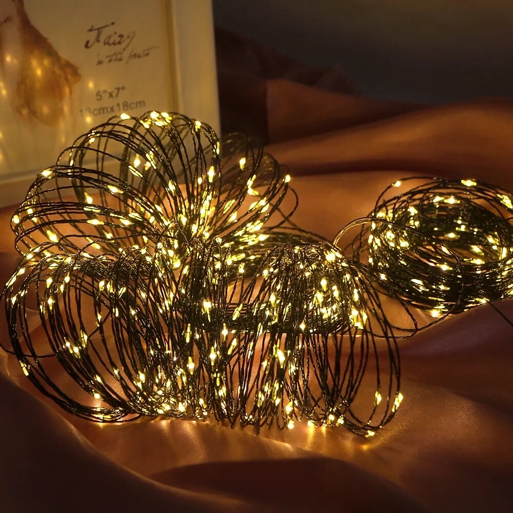30m 50m 100M Fényfüzérek 300  500  1000 LED 2835 SMD 1 13Keys távirányító 1set Meleg fehér RGB Fehér Rézhuzalos lámpák Ünnepi fények Parti Szabadság Esküvő 220-240 V 2025 - $25.99 –P2