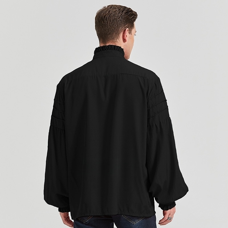 Retro Vintage Punk e gótico Medieval Blusa / Camisa Baile de Máscara Vampiros Cavalheiro Outlander Com Babados Cor Sólida Fantasia Homens Pirata Fantasia Real Carnaval Baile de Máscaras Espetáculo de 2026 por $35.99 –P12