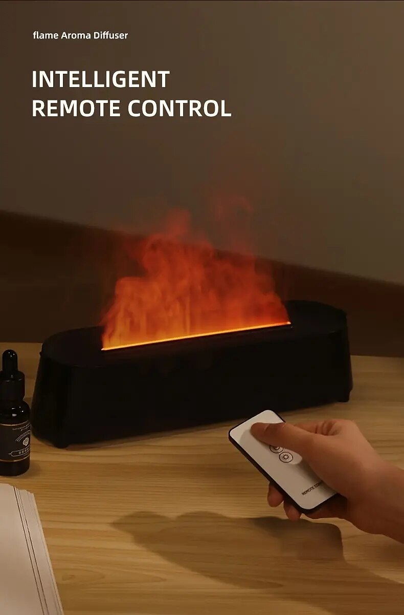 Creative 3D Simulation Flame Air Humidifier Household Colorful Atmosphere Light Intelligent Remote Control Humidifier USB Desktop Silent Large Fog Volume Humidifier Home Decor Room Decor 2025 - $36.99 –P7