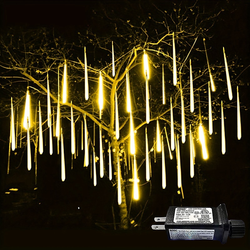 1 st jul meteor dusch ljus dekorativt träd ljus lågspänning säkerhetsplugg utomhus vattentät dekorativ ljusslinga 30cm-192led/45cm-288led/75cm-576led 2025 - $28.99 –P9