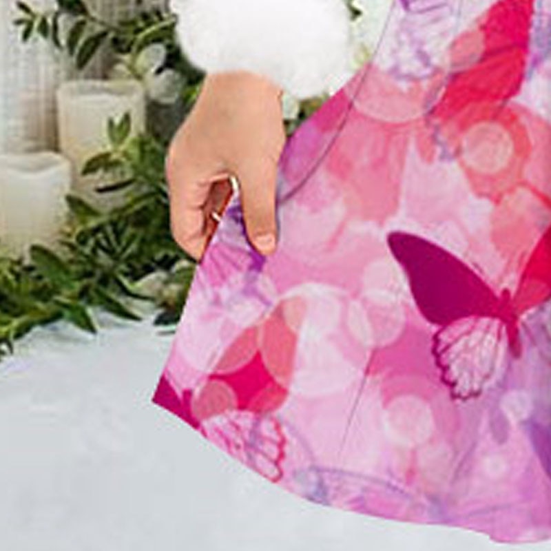 2025年 女子 3D バタフライ ドレス ピンク 長袖 3Dプリント 秋 冬 バケーション スポーツ 日常 かわいいスタイル カジュアル 美しい 子供 3〜12年 カジュアルドレス スイングドレス A ラインドレス 膝上 レギュラー  コレクション – $24.99 –P5