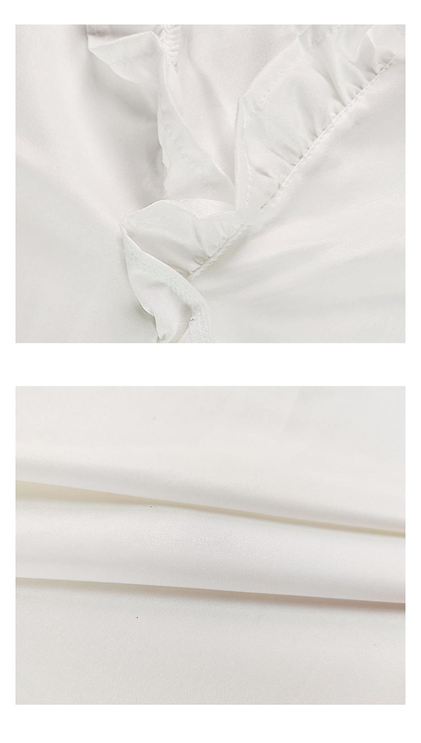 camicetta da donna camicia scollo a v lattuga bordo semplice moderno scollo a v regolare primavera& autunno verde blu bianco arancione del 2025 a $26.99 –P1