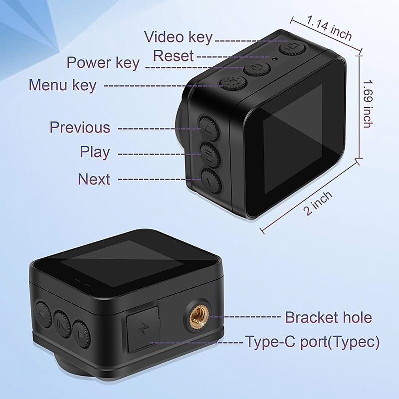 Mini Compact Action Camera FHD 1080P 40MP Waterproof Camera Wide Angle Sports Cam DV Video Recorder With Accessories Kit Suitable for Helmet Bicycle 2025 - $115.99 –P7