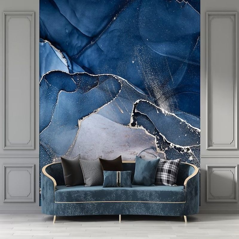 δροσερές ταπετσαρίες μπλε ταπετσαρία τοίχου τοιχογραφία αφηρημένη μαρμάρινη επένδυση τοίχου αυτοκόλλητο ξεφλούδισμα και ραβδί αφαιρούμενο pvc/υλικό βινυλίου αυτοκόλλητο/συγκολλητικό απαιτείται 2025 - $19.49 –P13