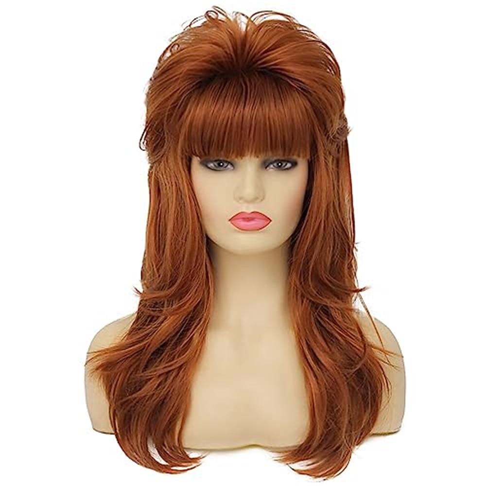 80s Women Mullet Wig Long Wavy Ginger Bouffant Synthetic Hair wigs for Married Housewife Vintage Costume or Carnival Party Halloween Wigs 2026 - $21.99 –P8
