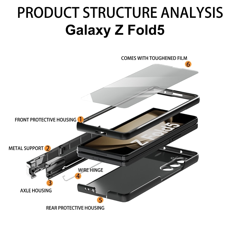 телефон Кейс для Назначение SSamsung Galaxy Z Fold 5 Кейс на заднюю панель со стендом и протектор экрана с электронной ручкой ПК Кожа PU 2025 - $27.99 –P9