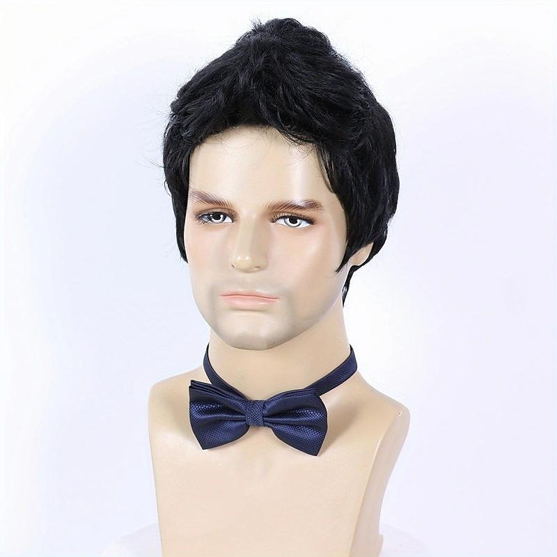 korta peruker för män 6 tum korta mörkbruna peruker syntetiska raka lager peruker för dagliga cosplay-kostymer 2025 - $23.99 –P7