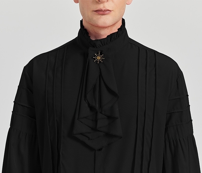 Retro Vintage Punk e gótico Medieval Blusa / Camisa Baile de Máscara Vampiros Cavalheiro Outlander Com Babados Cor Sólida Fantasia Homens Pirata Fantasia Real Carnaval Baile de Máscaras Espetáculo de 2026 por $35.99 –P15