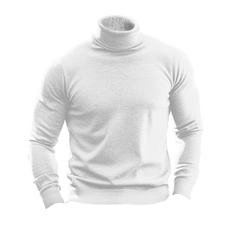 Men's Turtleneck Sweater Pullover Sweater Jumper Knit Sweater Mens Turtle Neck Jumper Ribbed Knit Regular Tops Knitted Basic Plain Turtleneck Keep Warm Modern Contemporary Daily Wear Going out 2025 - $16.99 –P6