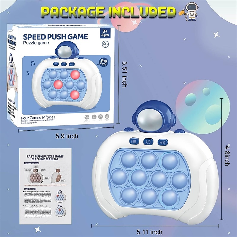 snel push pop-spel het fidget speelgoed pro voor kinderen volwassenen, handheld spel snelle puzzelspelmachine, push bubble stress speelgoed, opluchting feestartikelen, cadeaus voor jongens en meisjes 2025 - $40.99 –P4