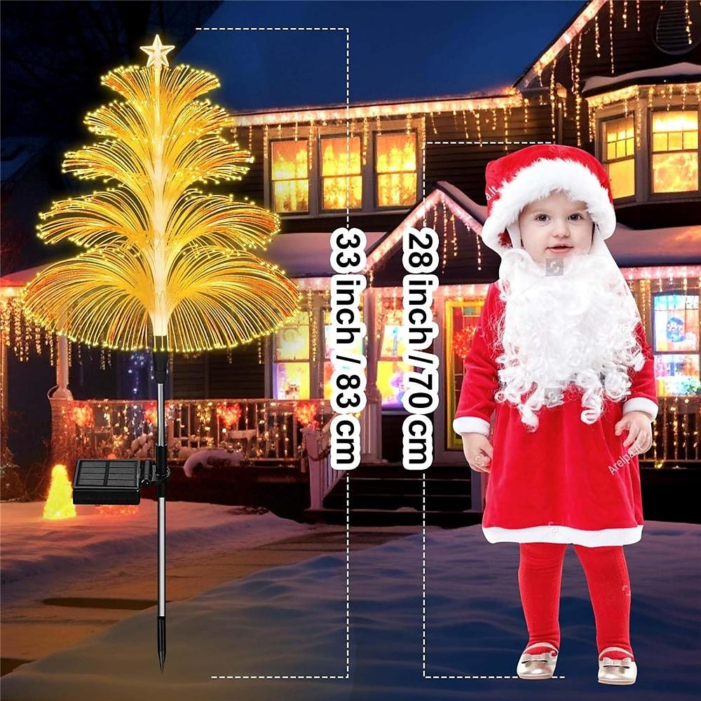 LED bunter Farbverlauf Glasfaser Weihnachtsbaum Bodeneinsatz Licht Außendekoration Villa Atmosphäre Festival Party Dekoration Licht Qualle Rasen Licht 1St 2025 - GBP £22 –P1