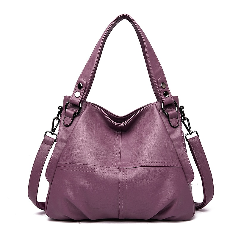 Per donna Borsa Borsa a tracolla Borsa a spalla Borsa Boston Pelle PU All'aperto Shopping Quotidiano Cerniera Grande Capacità Impermeabile Durevole Tinta unica Trapuntato Rosso violaceo Nero Bianco del 2025 a $29.25 –P15