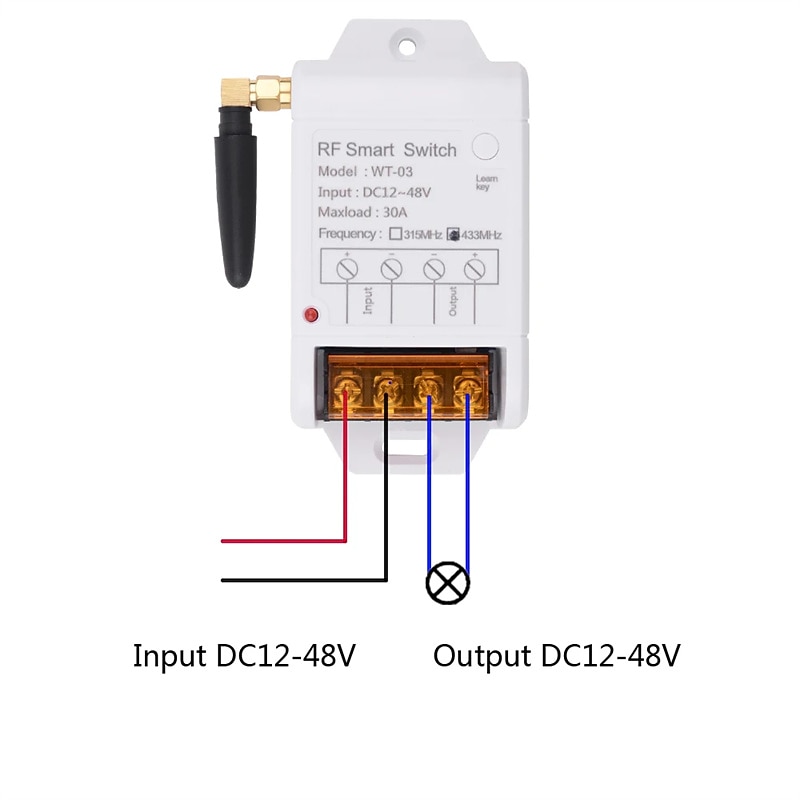 2025年 DC 12v 24v 48v 433mhz ワイヤレスリモコンスイッチ 30a 高電流リレー受信機ポンプライトランプ  コレクション – $23.99 –P2