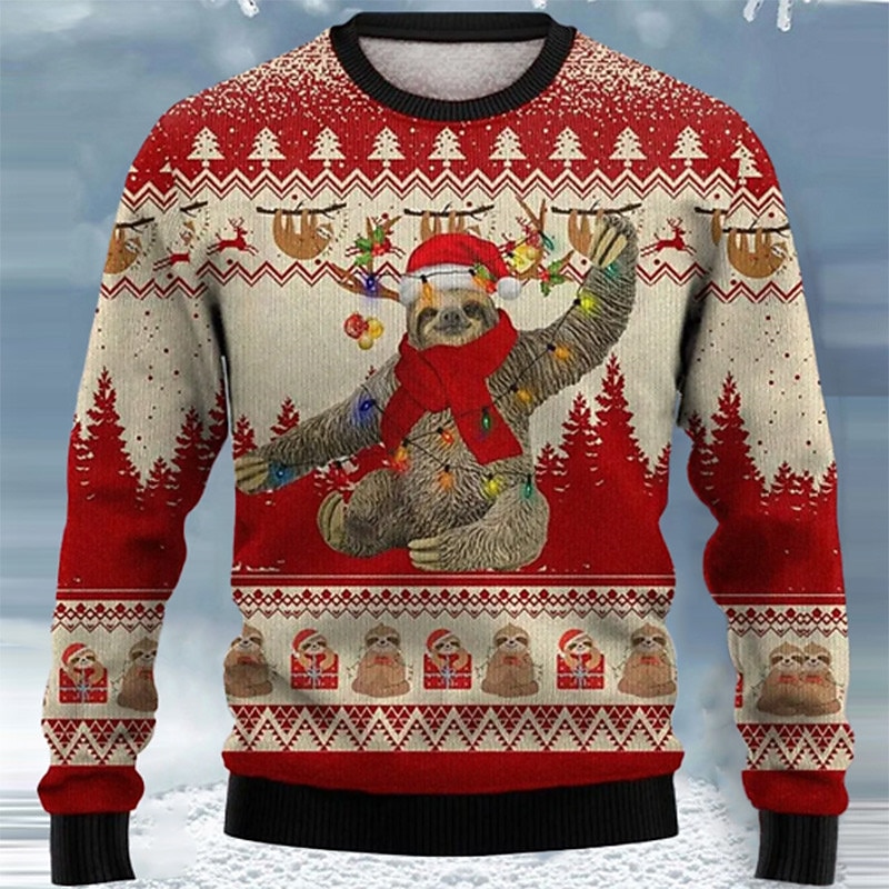 lelijke kersttrui heren pullover trui koala print breien trui