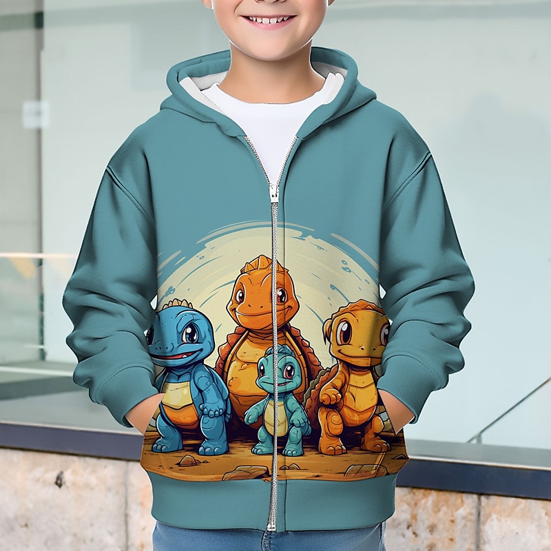 Garçon 3D Dinosaure Sweat à capuche Manteau Pardessus manche longue 3D effet Automne Hiver Mode Vêtement de rue Frais Enfants 3-12 ans Extérieur Casual du quotidien Standard de 2025 ? $18.99 -P6