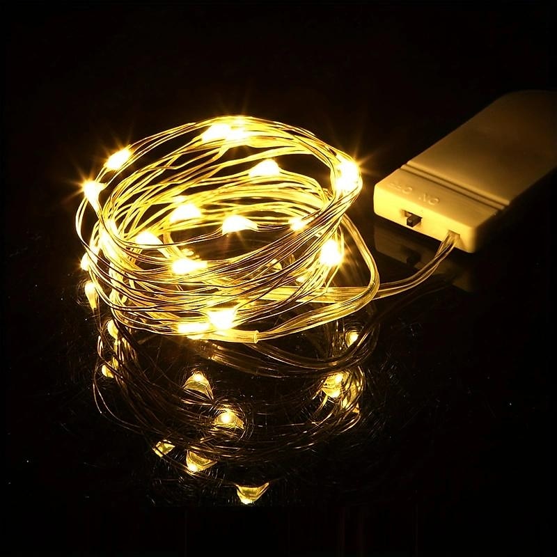 1 τεμ led νεραϊδόφωτα, με μπαταρία cr2032, αδιάβροχα φώτα από χάλκινο σύρμα, 7 ποδών 20 led φώτα κορδόνι, για diy γαμήλιο κοιτώνα, κρεβατοκάμαρα, Χριστούγεννα, απόκριες, πάρτι 2025 - $7.99 –P6