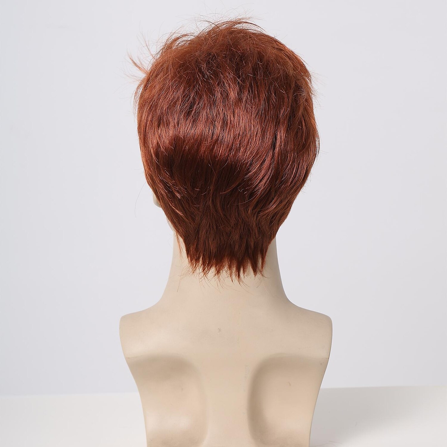 Synthetic Wig Uniforms Career Costumes Princess kinky Straight Middle Part Layered Haircut Machine Made Wig 8 inch sepia Synthetic Hair Men's Cosplay Party Fashion Brown 2025 - $28.99 –P5