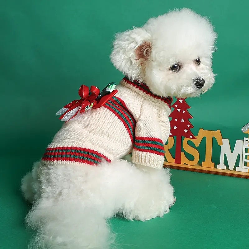 Chien Chat Sweat-shirt Costume de Noël Tenue de Noël Soirée Décontractées Hiver Chaud Respirable Doux Lavable Confortable Noël Extérieur Casual Quotidien Vêtements pour chiens for Bichon Frisé Loulou de 2025 ? $20.99 –P3