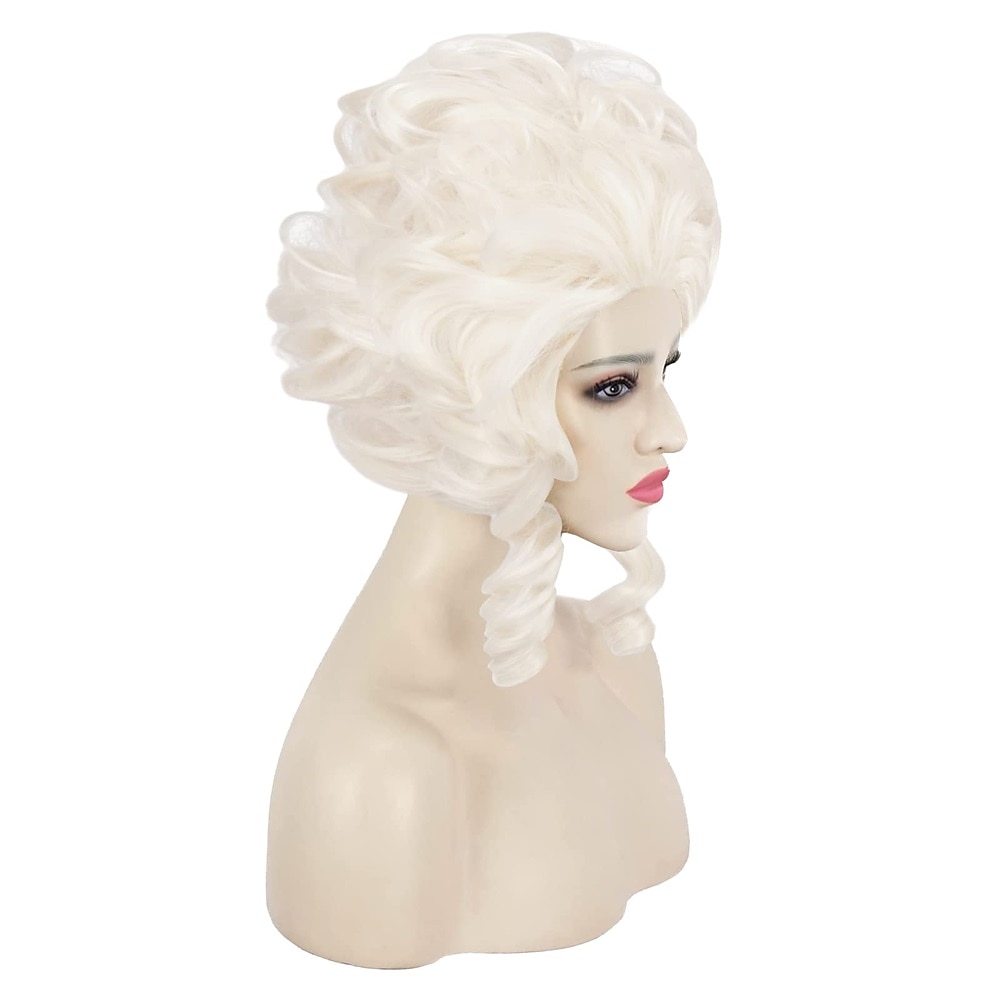 Wig Platinum Blonde Beehive Wig 18th Century Baroque Wig for Women Lady Natural Synthetic Victorian Cosplay Party Costume Wig (Platinum Blonde) Carnival Wigs 2025 - $21.99 –P5