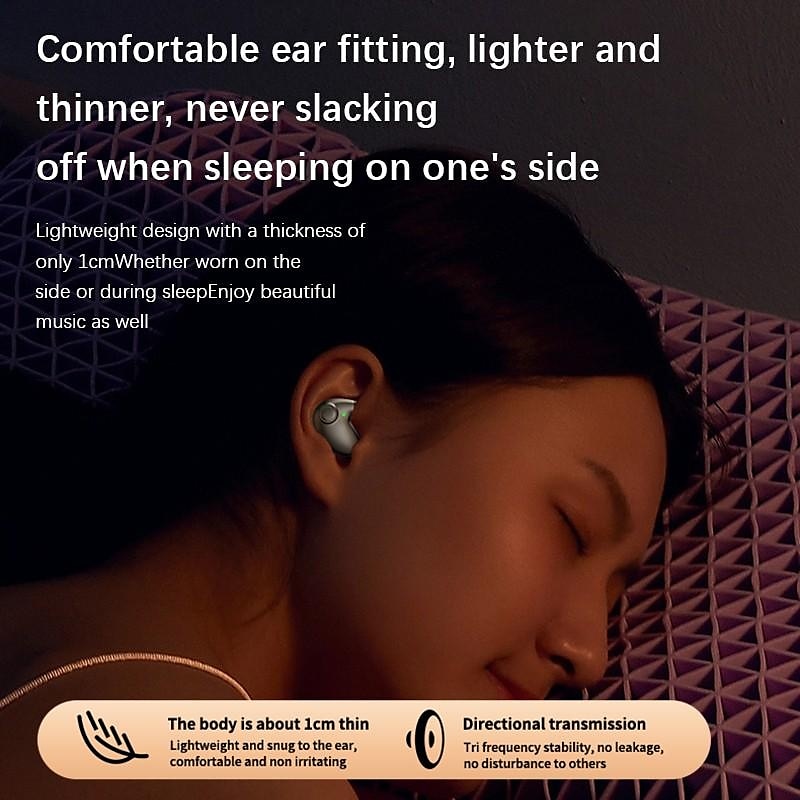Wireless Stereo Sleep Headphones Mini in-Ear Noise Cancelling Earbuds Bone Conduction Bluetooth Music Headset with Charging Box 2025 - $20.99 –P11