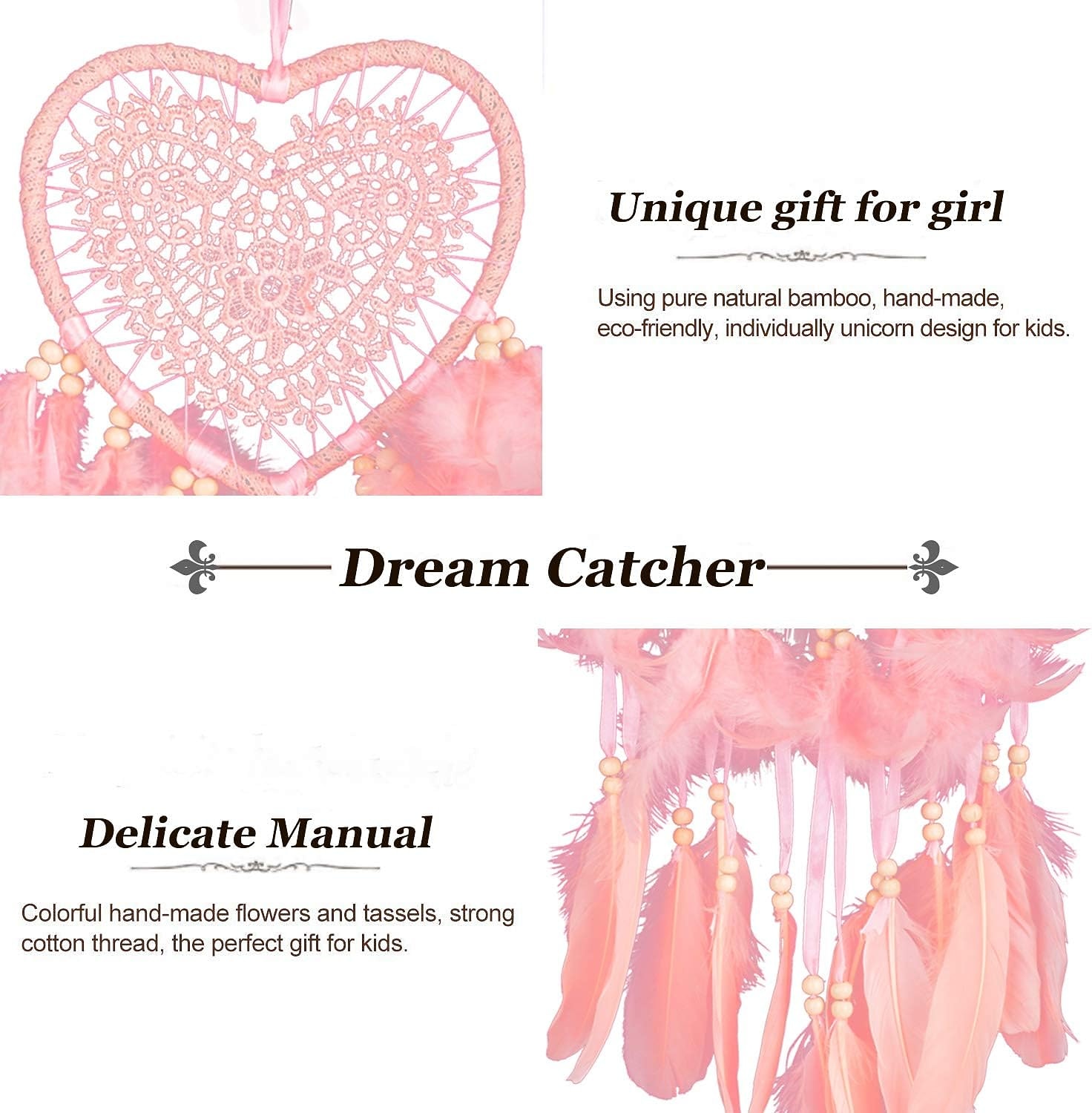 Heart Shaped Dream Catchers With LED Lights Hand Woven Feather Lights Wall Romantic Decor for  Christmas Gifts for boys girls Kids Bedroom Decoration 2026 - $19.49 –P6